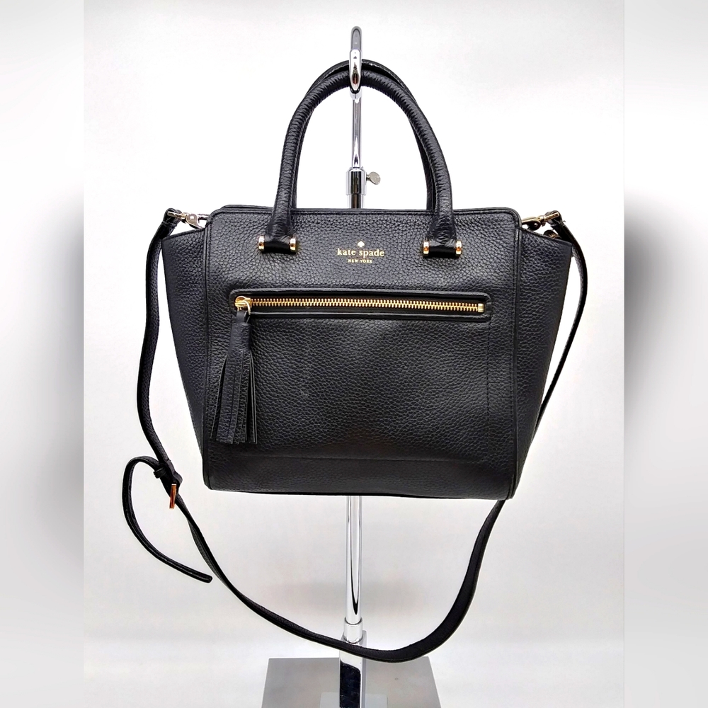 EUC AUTHENTIC KATE SPADE Chester Allyn Black Pebble Leather Satchel Handbag
